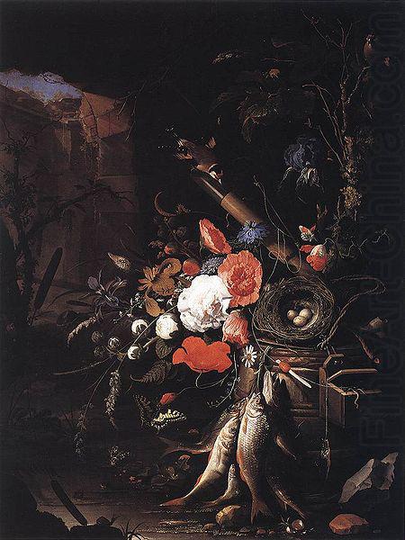 Still-Life with Fishes and Bird Nest, Abraham Mignon